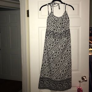 Ann Taylor Loft black and white halter dress
