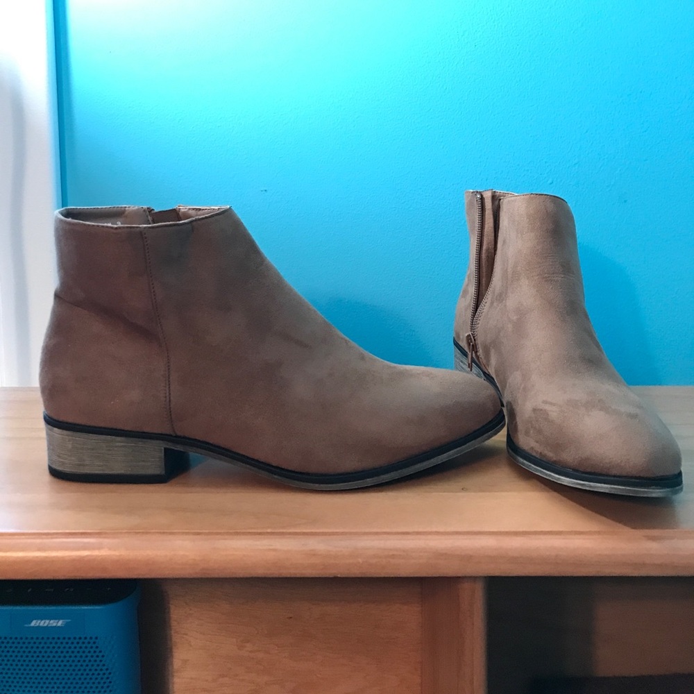 Tan booties