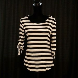 Black and white striped Top, with bow back
