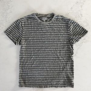 J.Crew Gray and Blue Striped Field Knit T-Shirt