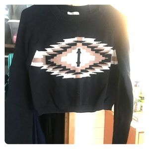 Forever 21 Woven Crop Top Sweater