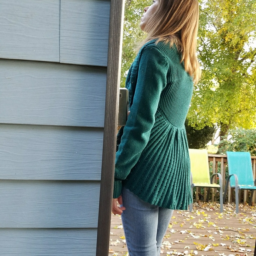 Knit teal cardigan