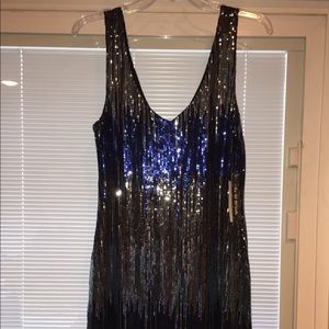 Sequin blue hombre cocktail dress