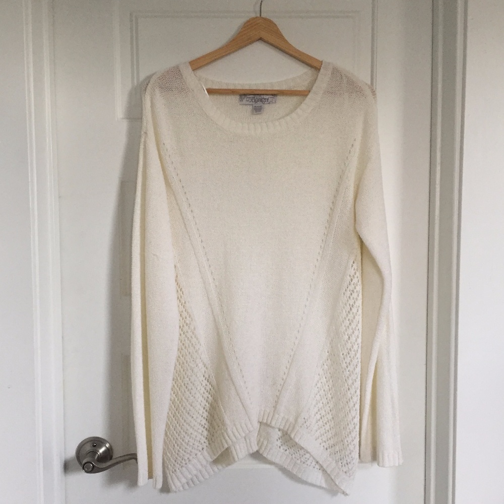 Long Cream Sweater with Detailing - Picture 1 of 4
