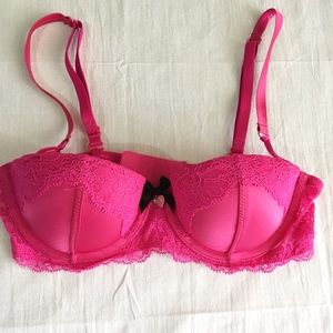 Hot pink push up bra