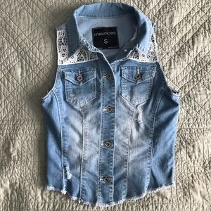 Maurice’s Crochet Denim Vest