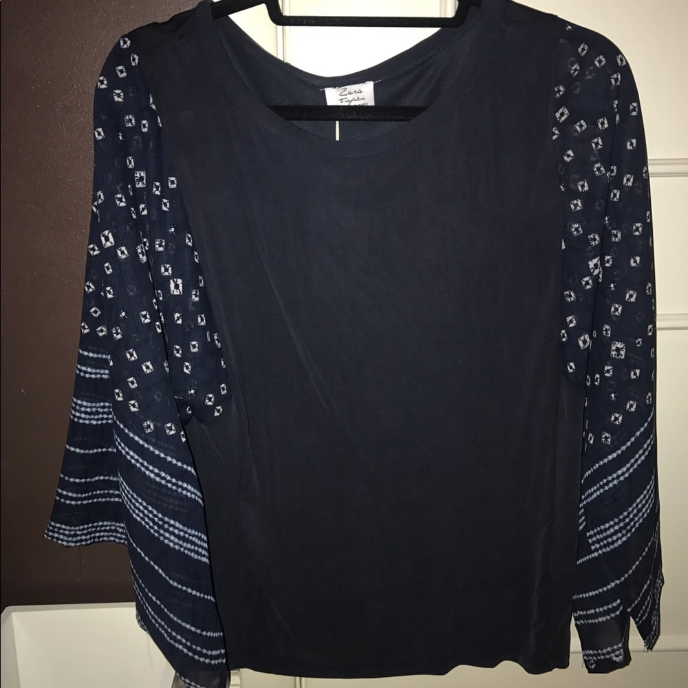 Navy stretchy blouse