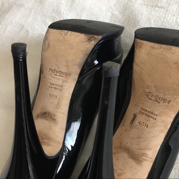 Yves Saint Laurent Patent Leather Tribute Heels - Picture 6 of 8