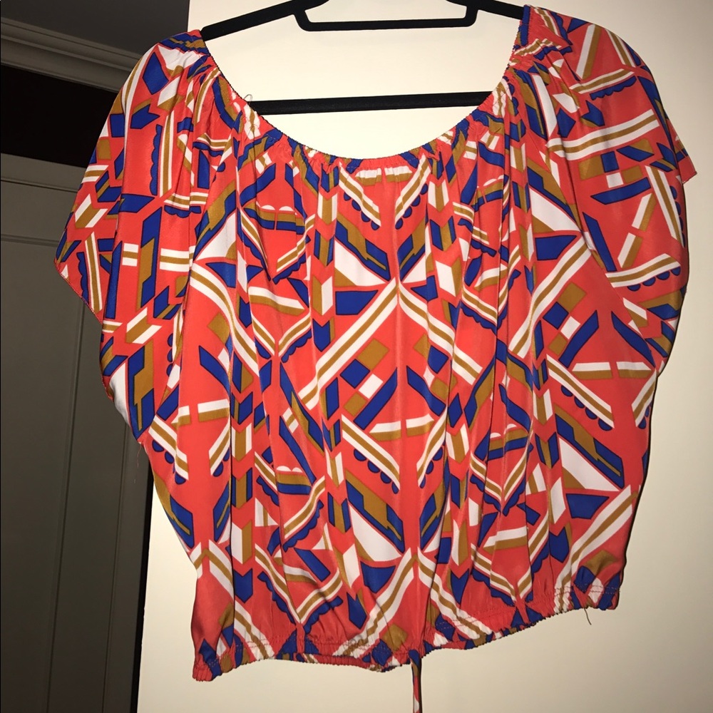 Patterned off the shoulder blouse