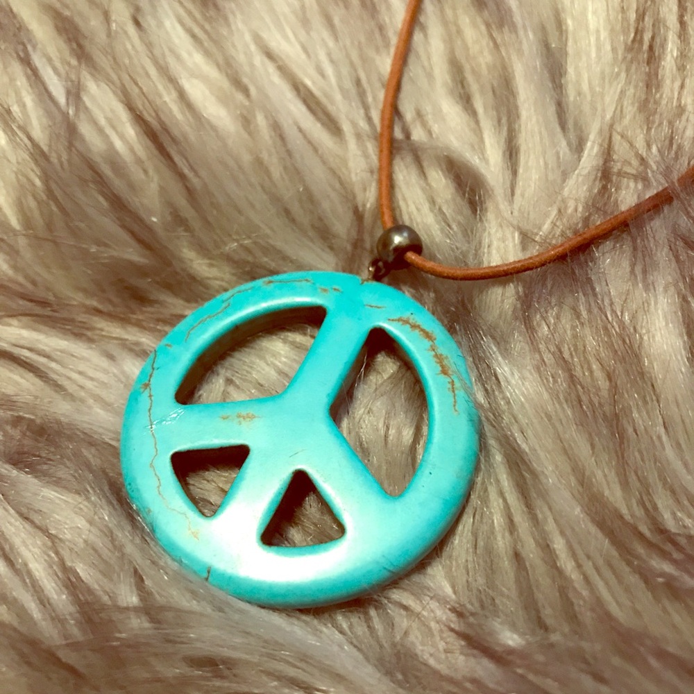 Turquoise Peace Sign Necklace