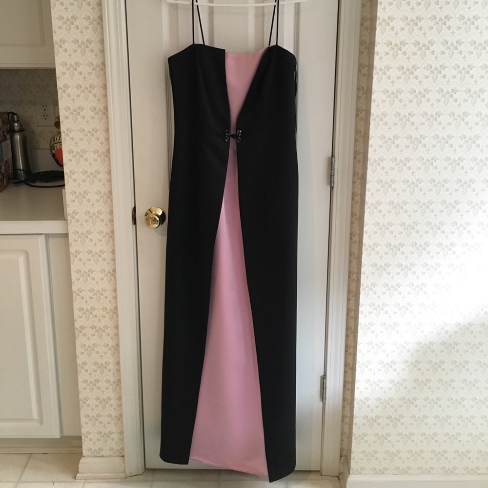 Black and pink prom dress