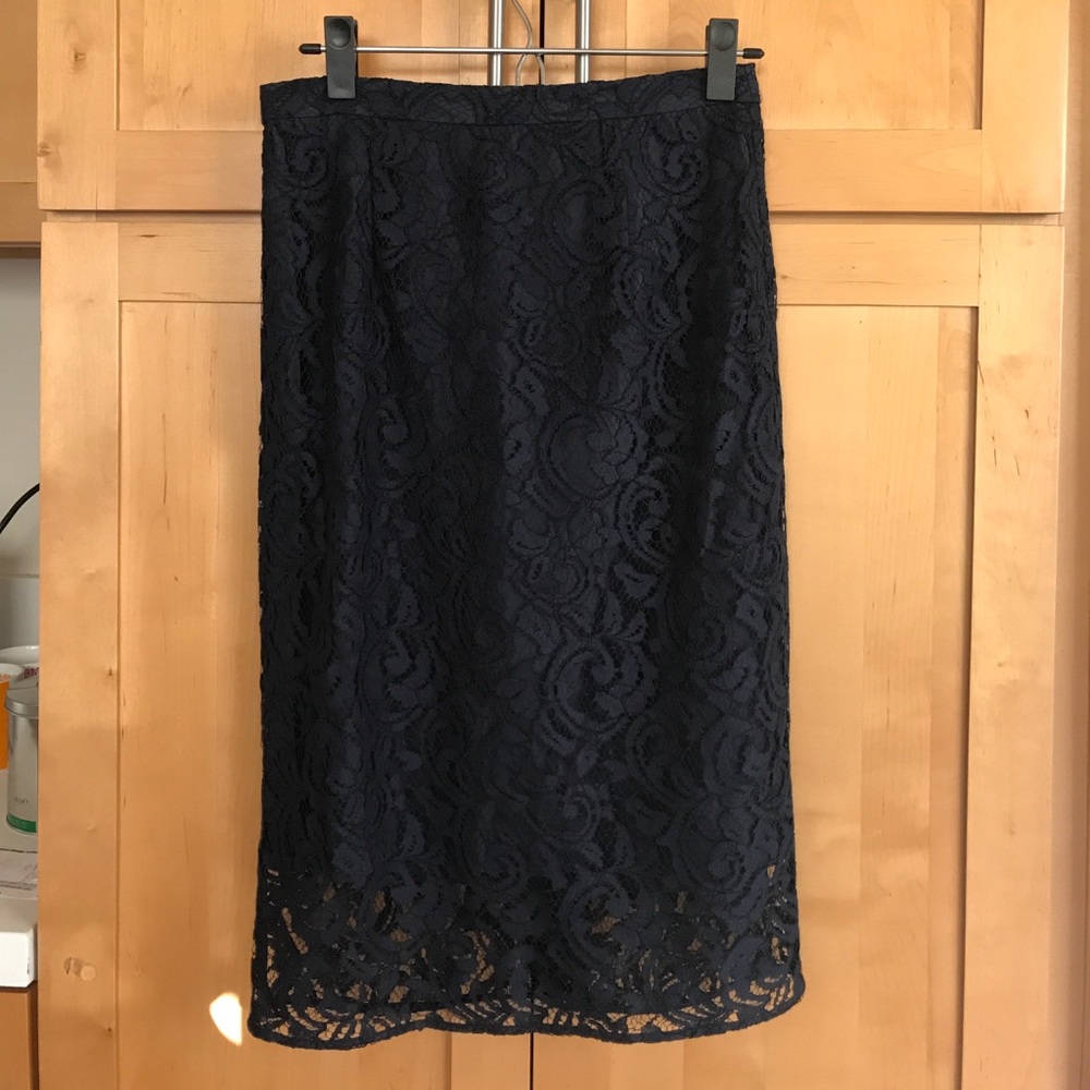 J Crew Navy Lace Skirt **NWT**