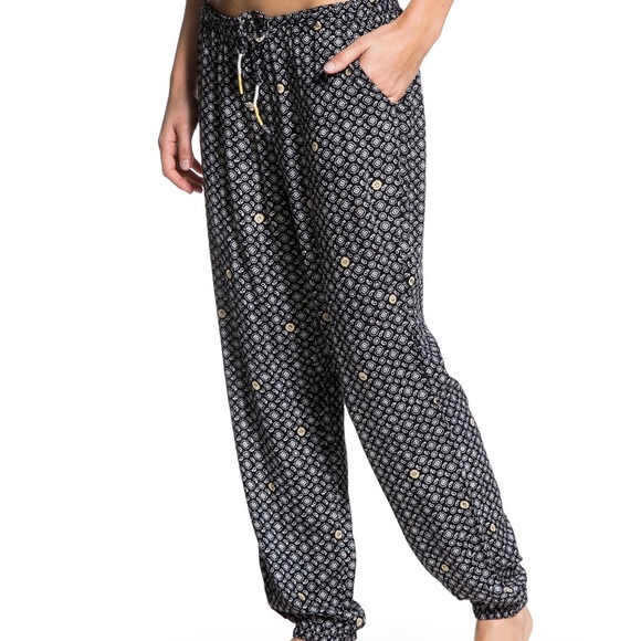 Roxy hipster comfy boho Midnight Rambler pants - Picture 2 of 7