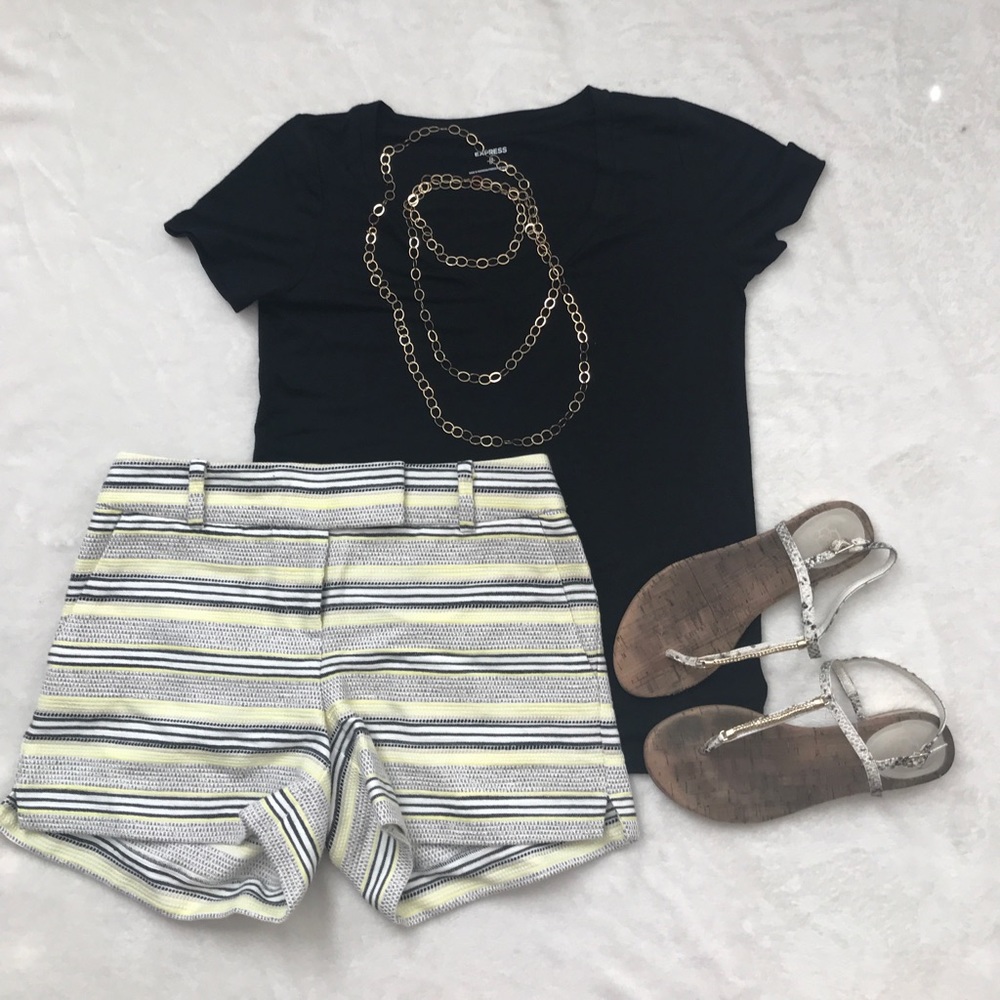 Loft Striped Tweed Short in Vivid Chartreuse