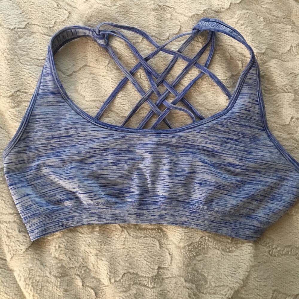 blue large sports bra