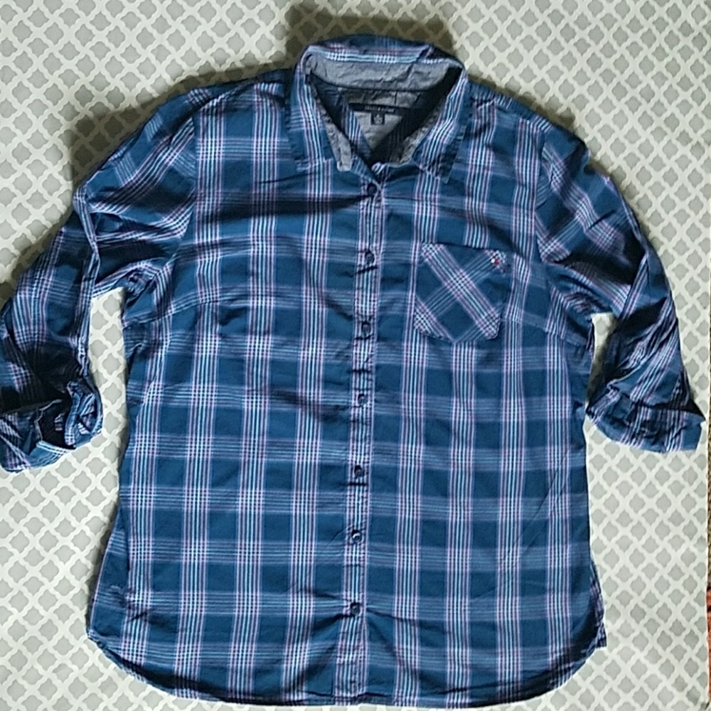 Blue plaid Tommy shirt
