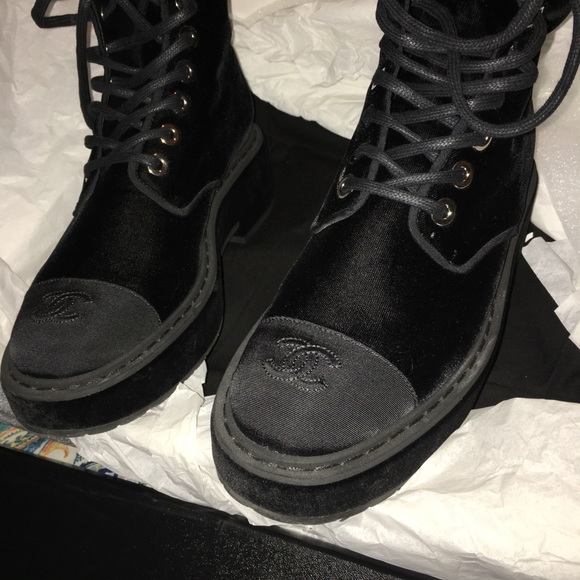 Chanel Velvet/Grosgrain Boots - Picture 5 of 7