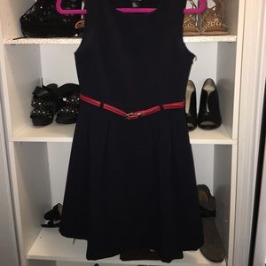 Navy blue pleated dress