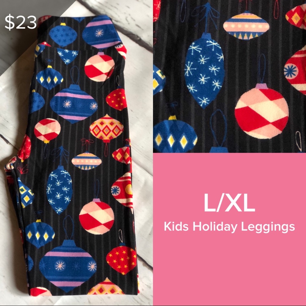 LuLaRoe kids L/XL Holiday Leggings