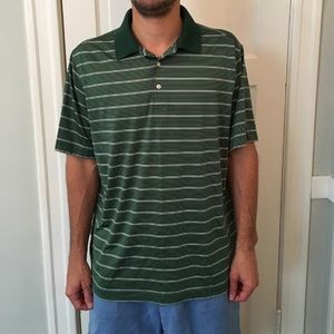Ping forest green white striped golf polo shirt