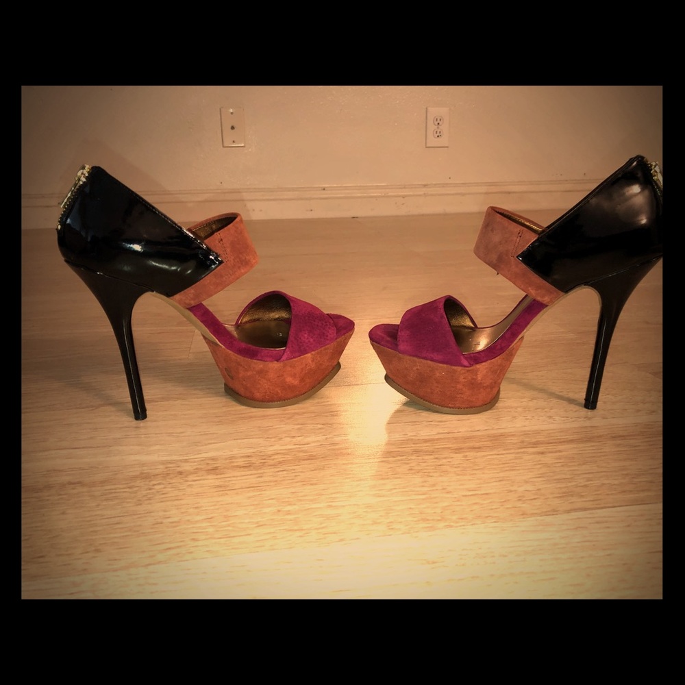 Jessica Simpson Color-block Suede/Patent Heels