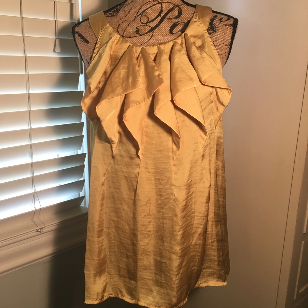 Silky golden/mustard sleeveless shirt