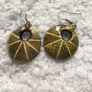Circle ⭕️ snake 🐍 print earrings