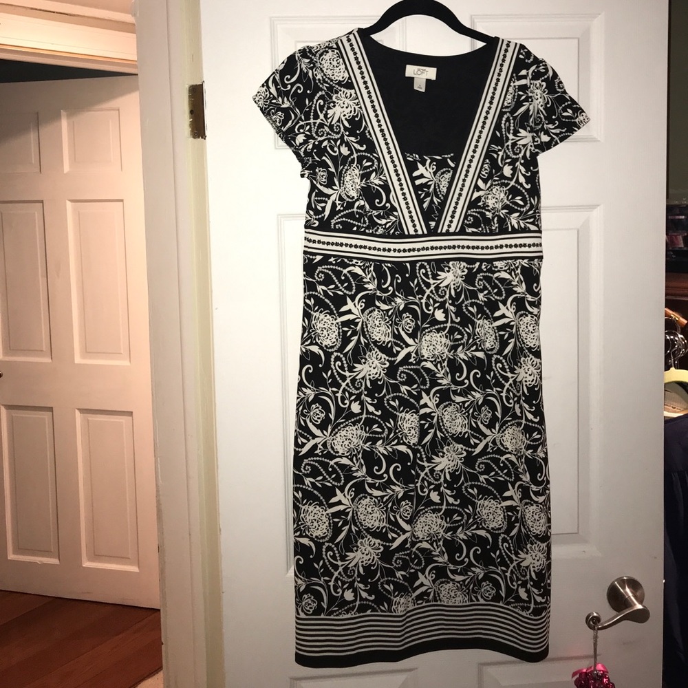 Ann Taylor Loft black white dress