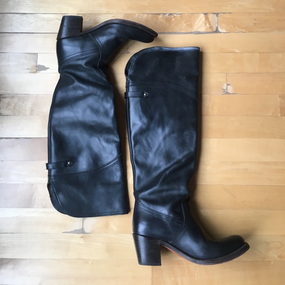 Frye ‘Jane’ Tall Black Leather Over-The-Knee Boots
