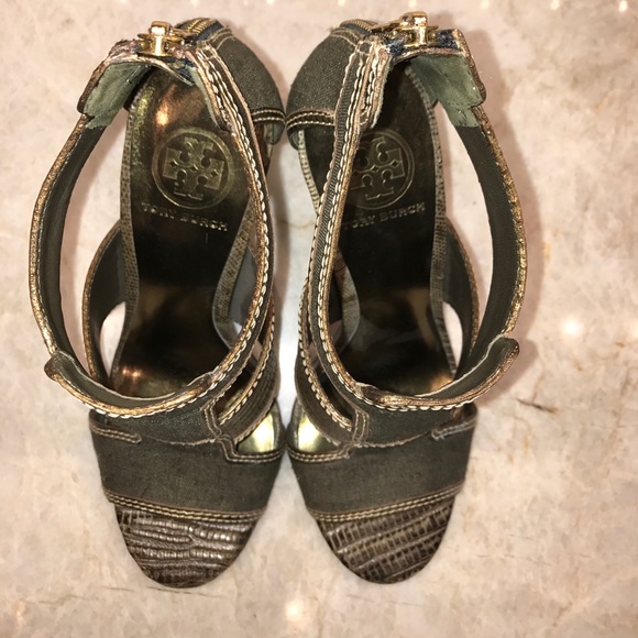 TORY BURCH Green/Gold Gladiator Heel - Picture 3 of 6