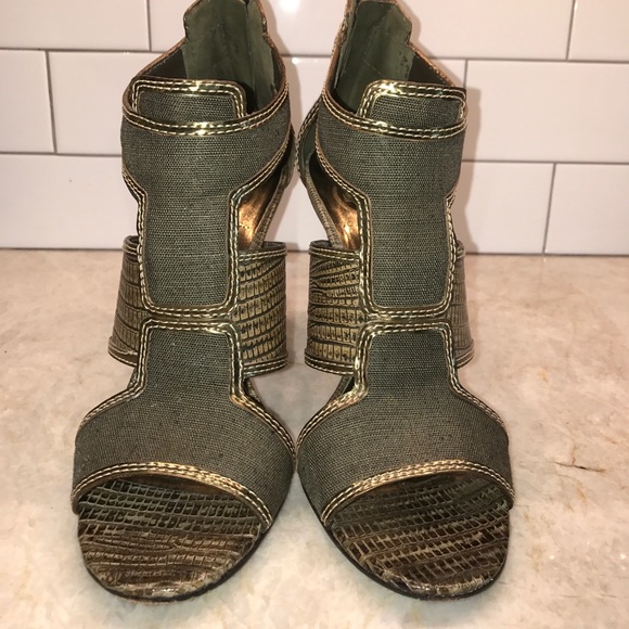 TORY BURCH Green/Gold Gladiator Heel - Picture 4 of 6