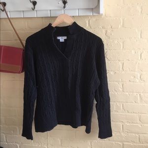 Liz Claiborne black cable knit sweater