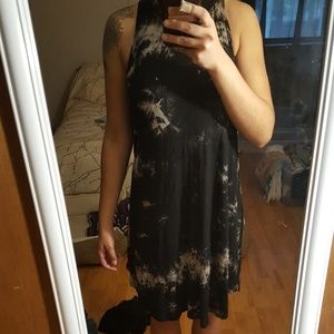 High collar, Above the knee Swing Dress