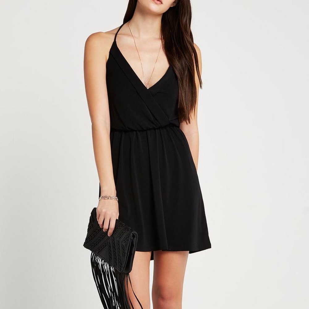 BCBG wrap halter dress