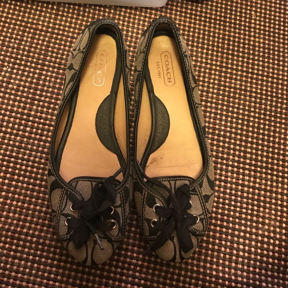 Coach black and grey flats