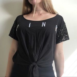 Pink sparkly tie too