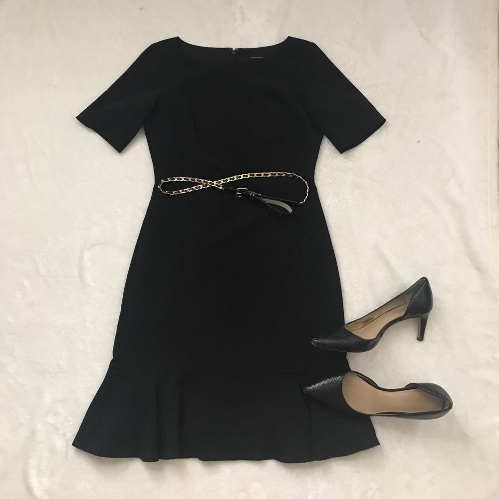 Ann Taylor Black Flounce Dress