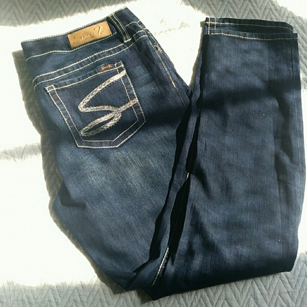 Seven7, Dark Wash Skinny Jeans, Size 14