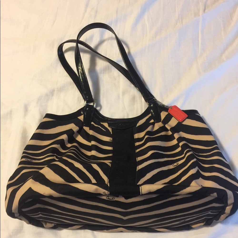 Coach zebra print purse