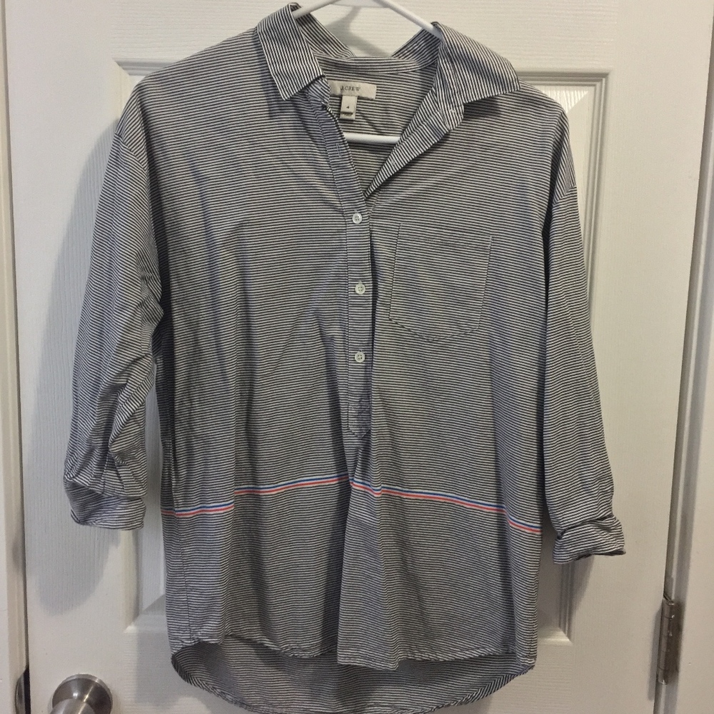 J. Crew Popover Stripe Button Up