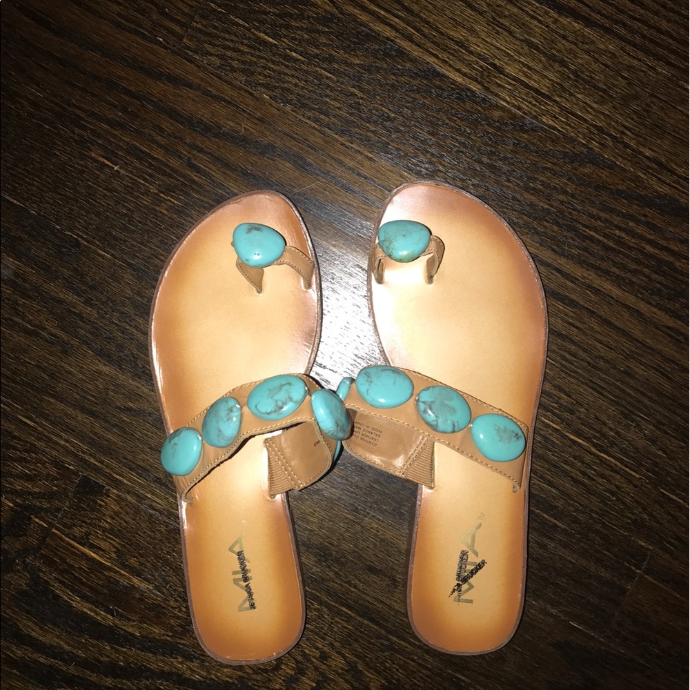 Sandals with stone detail
