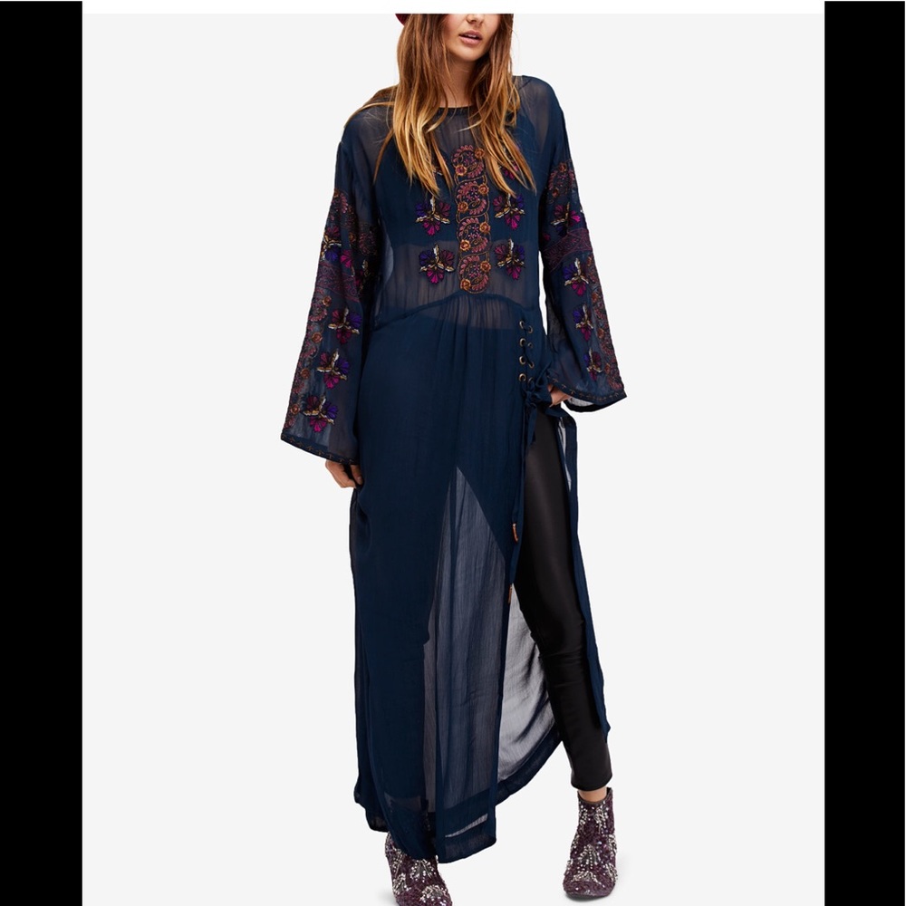 Free people Embroidered maxi dress