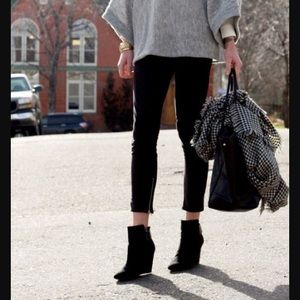 New with tags black wedged slouch boots in 9 1/2