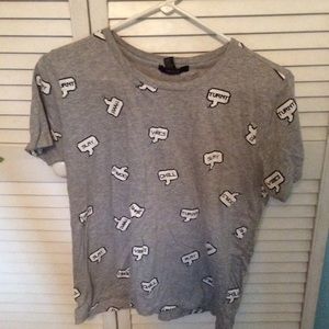 Word bubble gray tee shirt