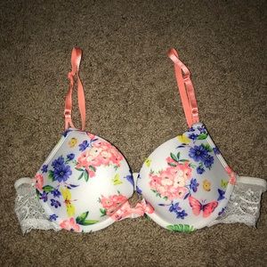 Flower Pattern Padded Bra