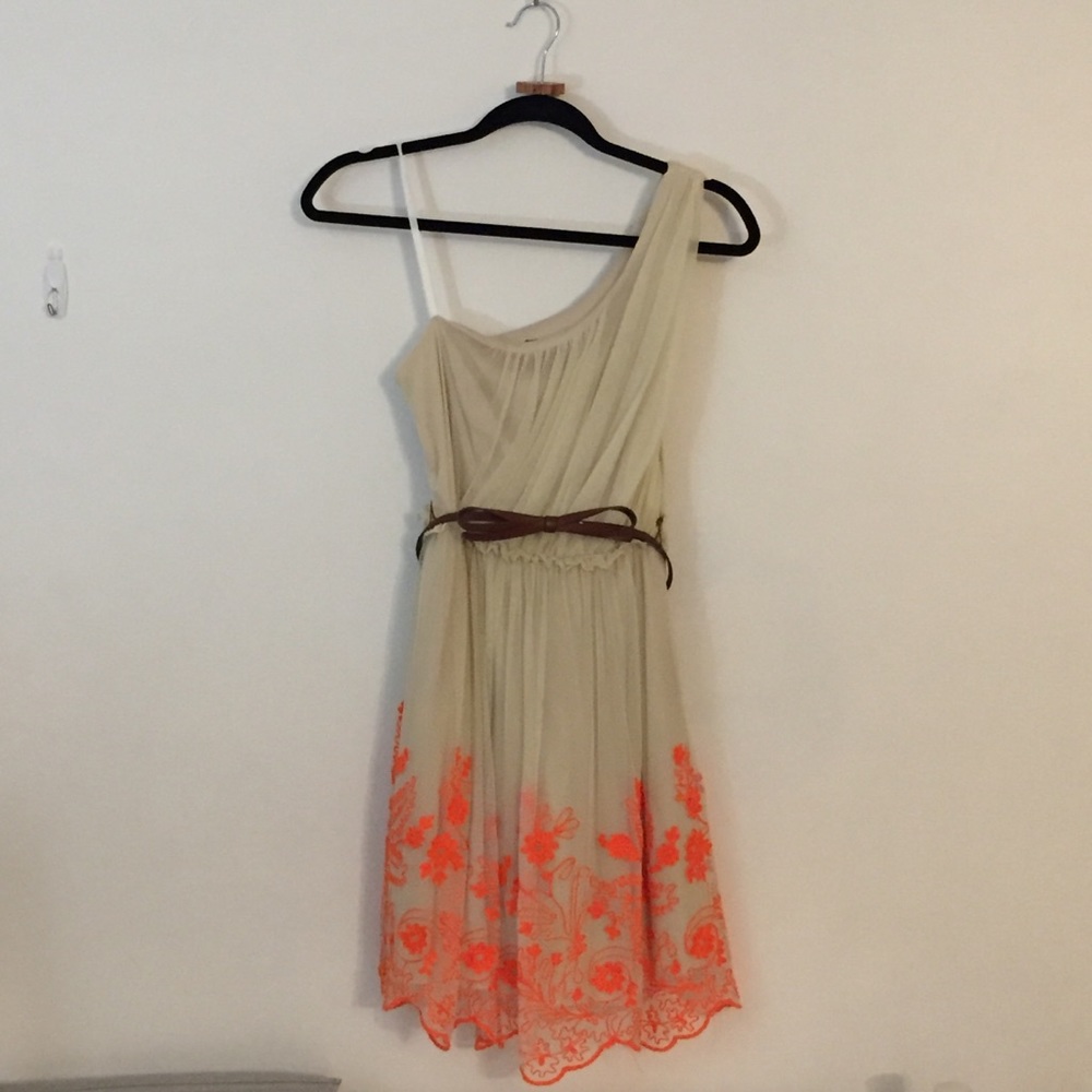 Modcloth one shoulder mesh lace dress
