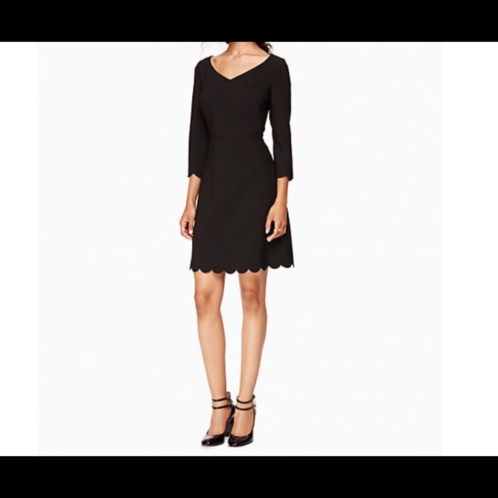 NWT, Kate Spade scallop hem crepe dress, size 12.