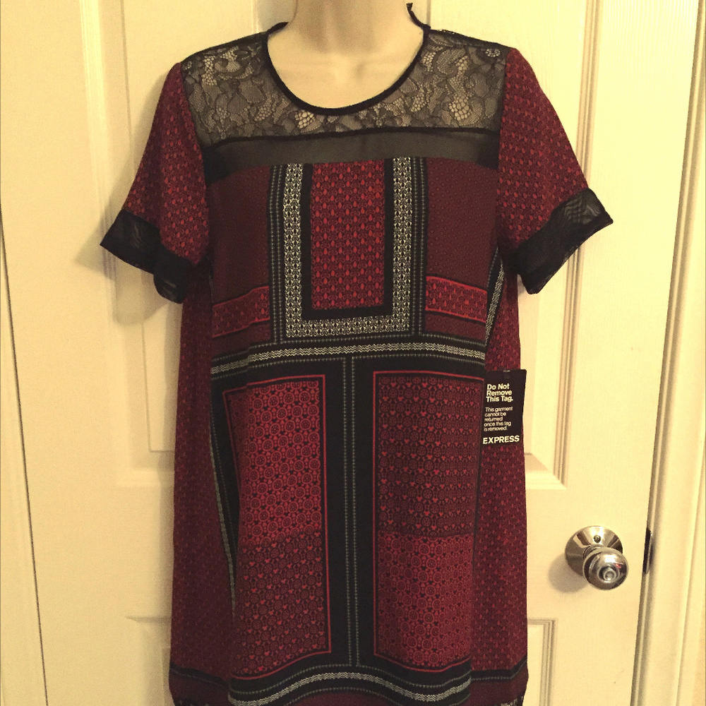 NWT Red/Black Express Tunic Dress