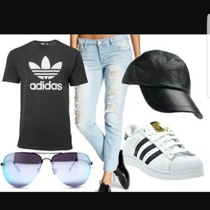 Women Adidas PU leather baseball cap