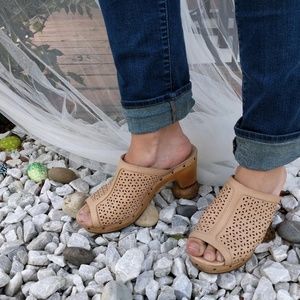 Ugg Leather Wedge Clog - Size 10